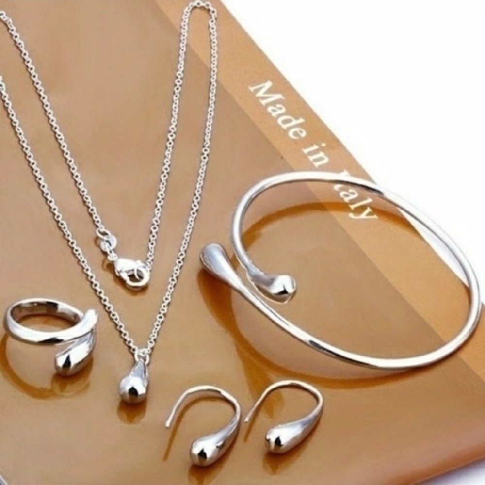925 Sterling Silver Drop Jewelry Set